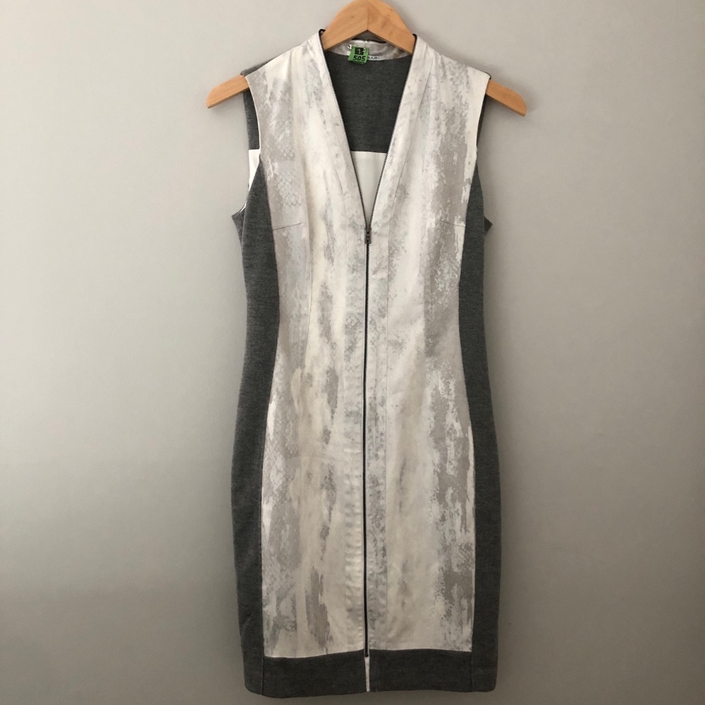 Tahari Color Block Zipper Dress Sz 4 US